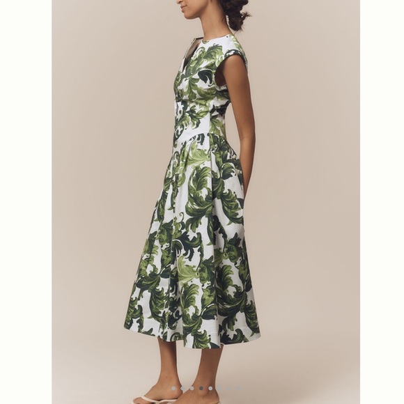 Anthropologie Dresses & Skirts - Anthropologie Drop Waist Midi Dress Maeve Cap Sleeve New Small Green